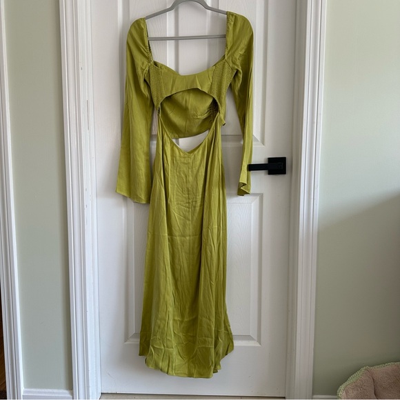 For Love and Lemons Dress Allie Midi in Olive Green - Picture 9 of 9